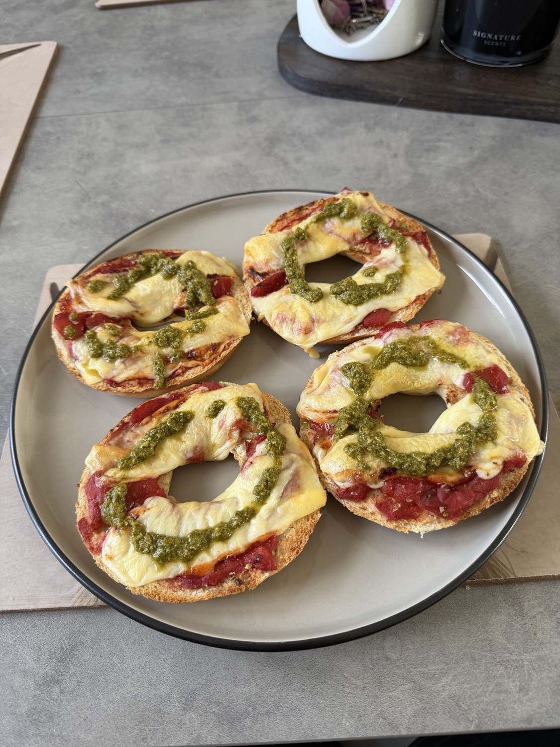Loaded savoury bagels
